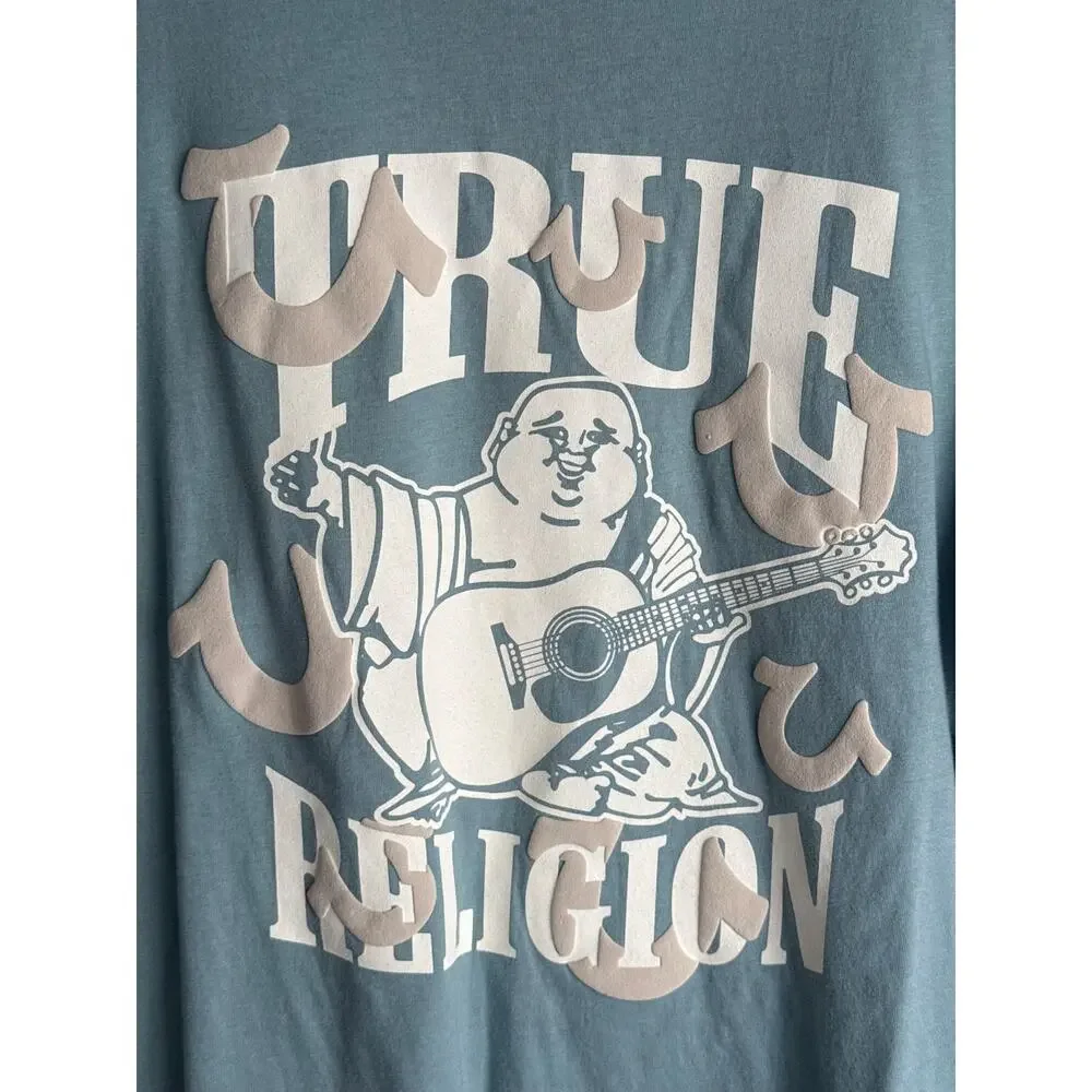 NWT True Religion Men's M Sage Buddha Puff Graphic Tee Y2K Statement $62 Retail
